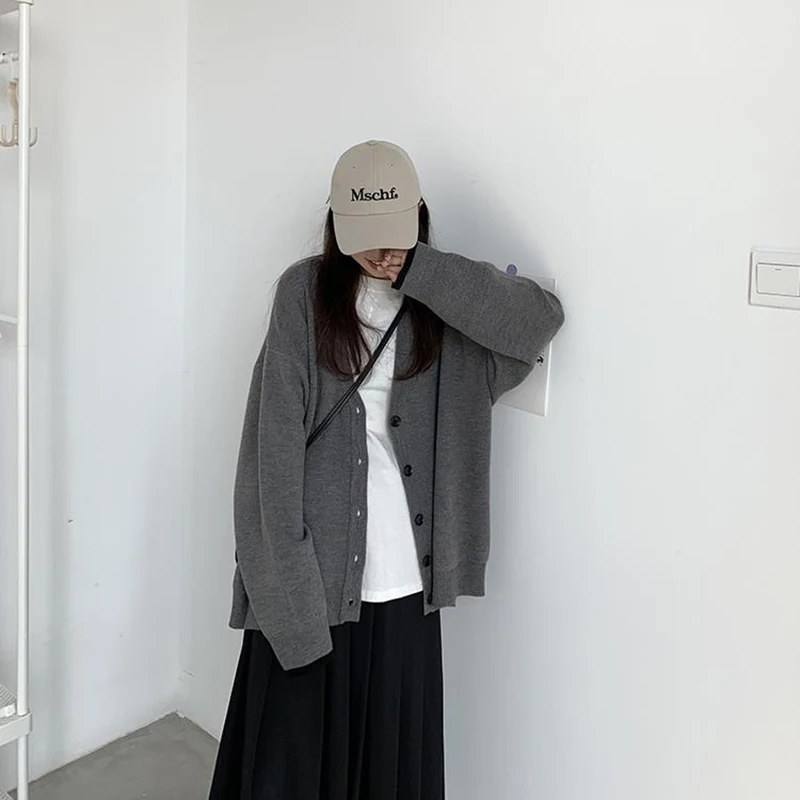 

spring and autumn new lazy sweater women loose knit cardigan top женские свиеѬа vestido de mujer mujer suéteres vrouw truien